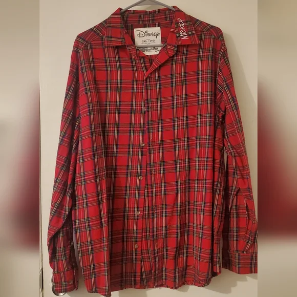 Cakeworthy Flannel Mickey Mouse unisex button up shirt 2XL Retired - Picture 2 of 6
